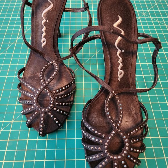 Nina black sparkly heels - Picture 2 of 8